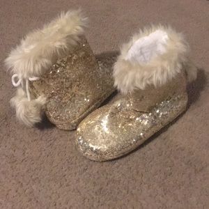 Gold Sequin Indoor Boots